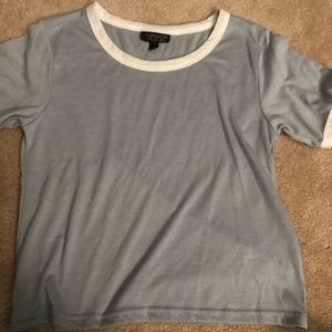 TOPSHOP light blue crop top